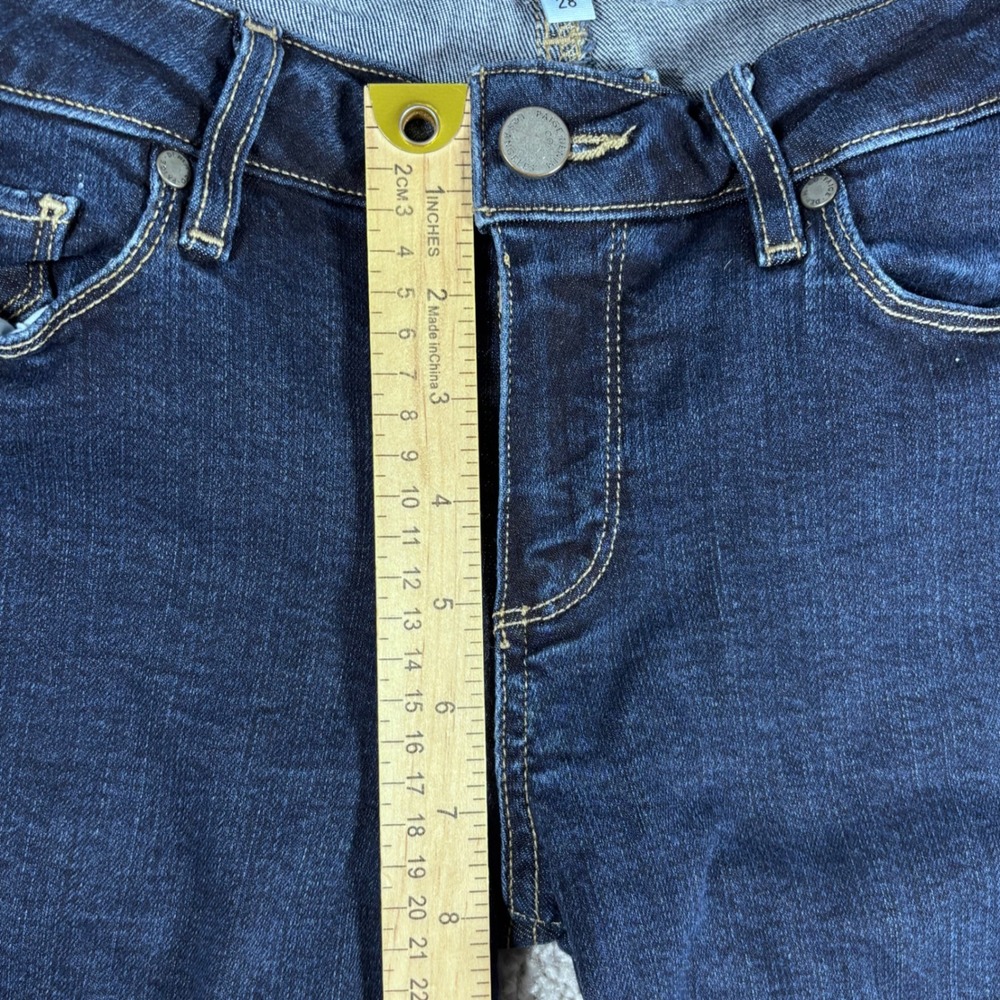 Paige Denim Dark‎ Wash Mid Rise Roll Cuff Bermuda Shorts Womens Size 28 - Picture 5 of 11